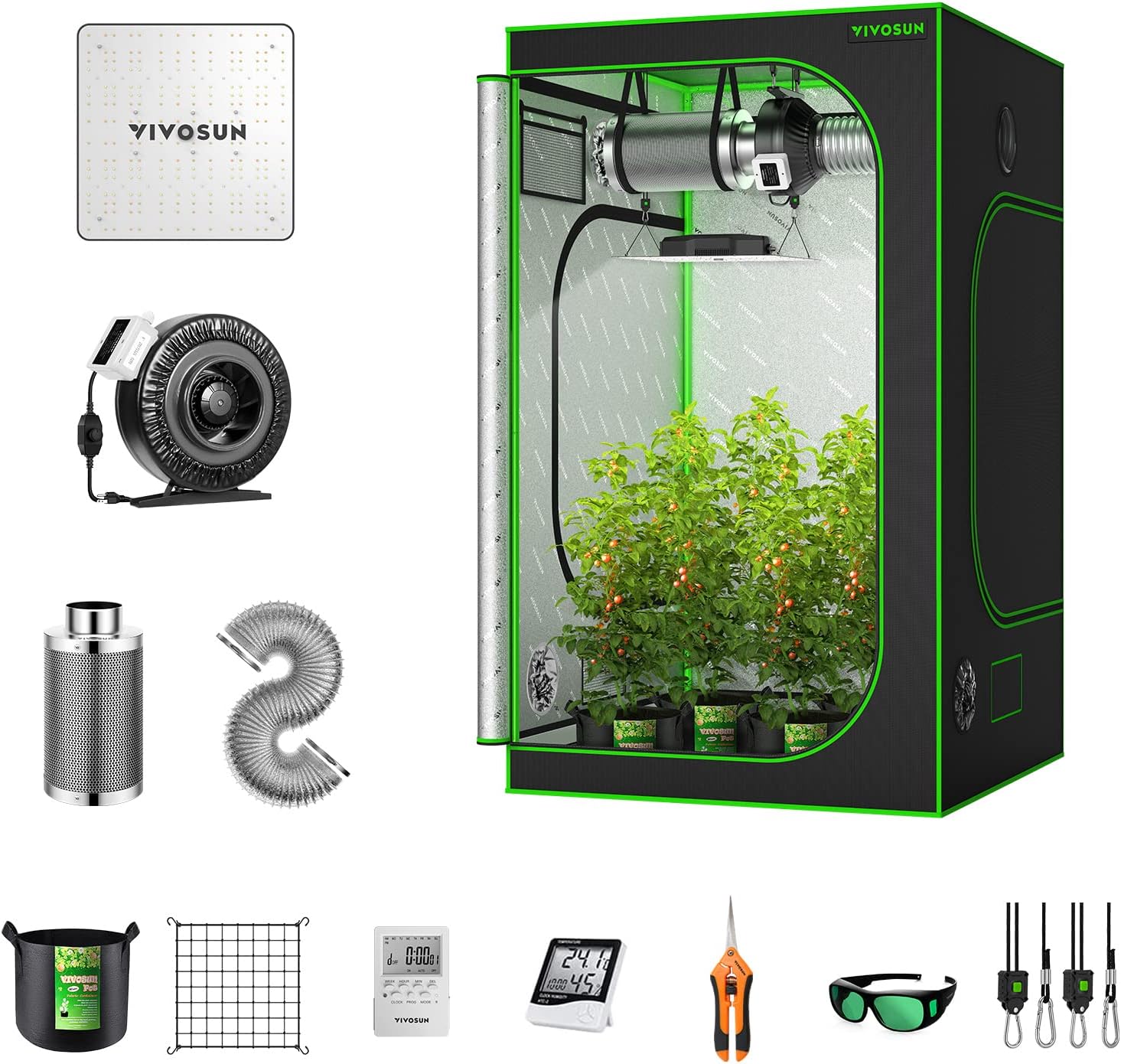 Buy VIVOSUN GIY 4x4 Grow Tent Complete System, 4x4 Ft. Grow Tent Kit