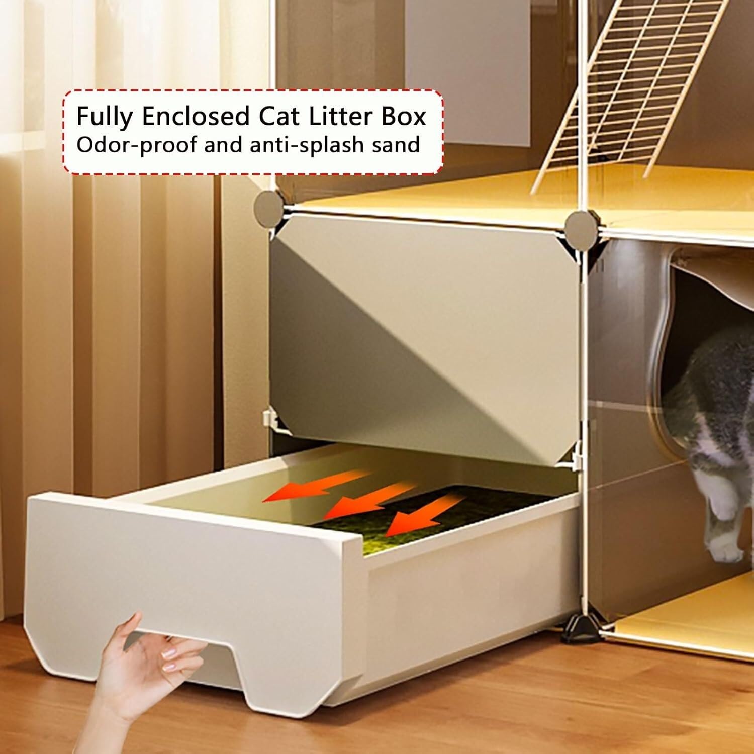 Recinto for animali domestici – Fai da te, con lettiera(107x47x106cm)