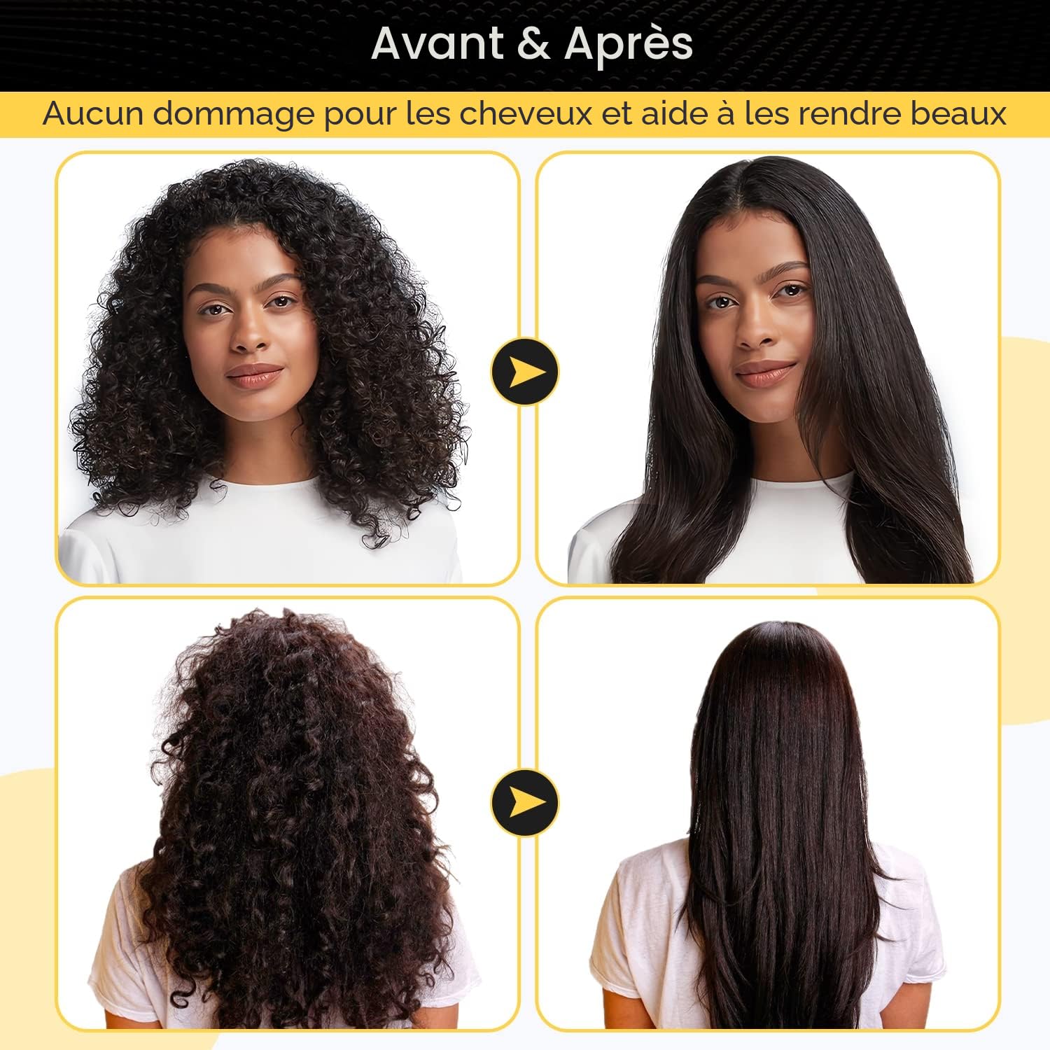 Peigne Chauffant Électrique, Fer à Lisser pour Cheveux Afro, Peigne Lisseur Professionnel (7, unité, 7)