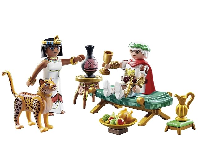 Foto 3 de 3 de PLAYMOBIL Asterix 71270 César y Cleopatra, César y Cleopatra con Leopardo