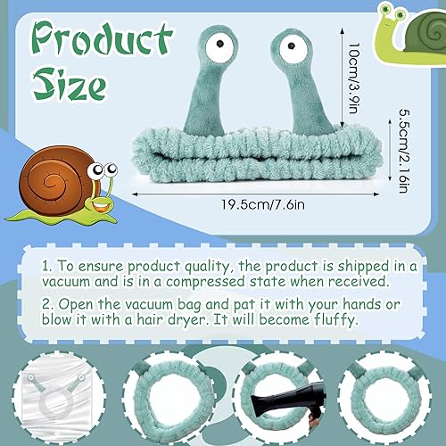 Miniatura 2 de 2 diademas de lavado facial con palmera y caracol, bandas para el cabello de spa, diademas de maquillaje para mujeres, de dibujos animados, de forro