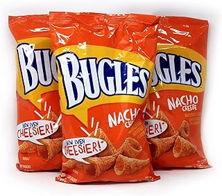 JFS Bugles Nacho Cheese Corn Chips (3 Bags) 7.5 oz
