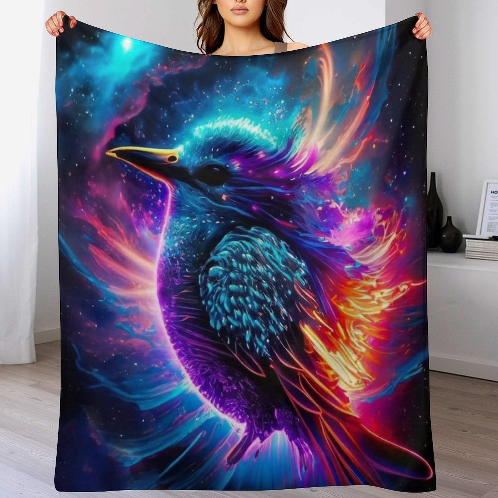 Couverture magic corbeau douce et moelleuse en polaire de qualité