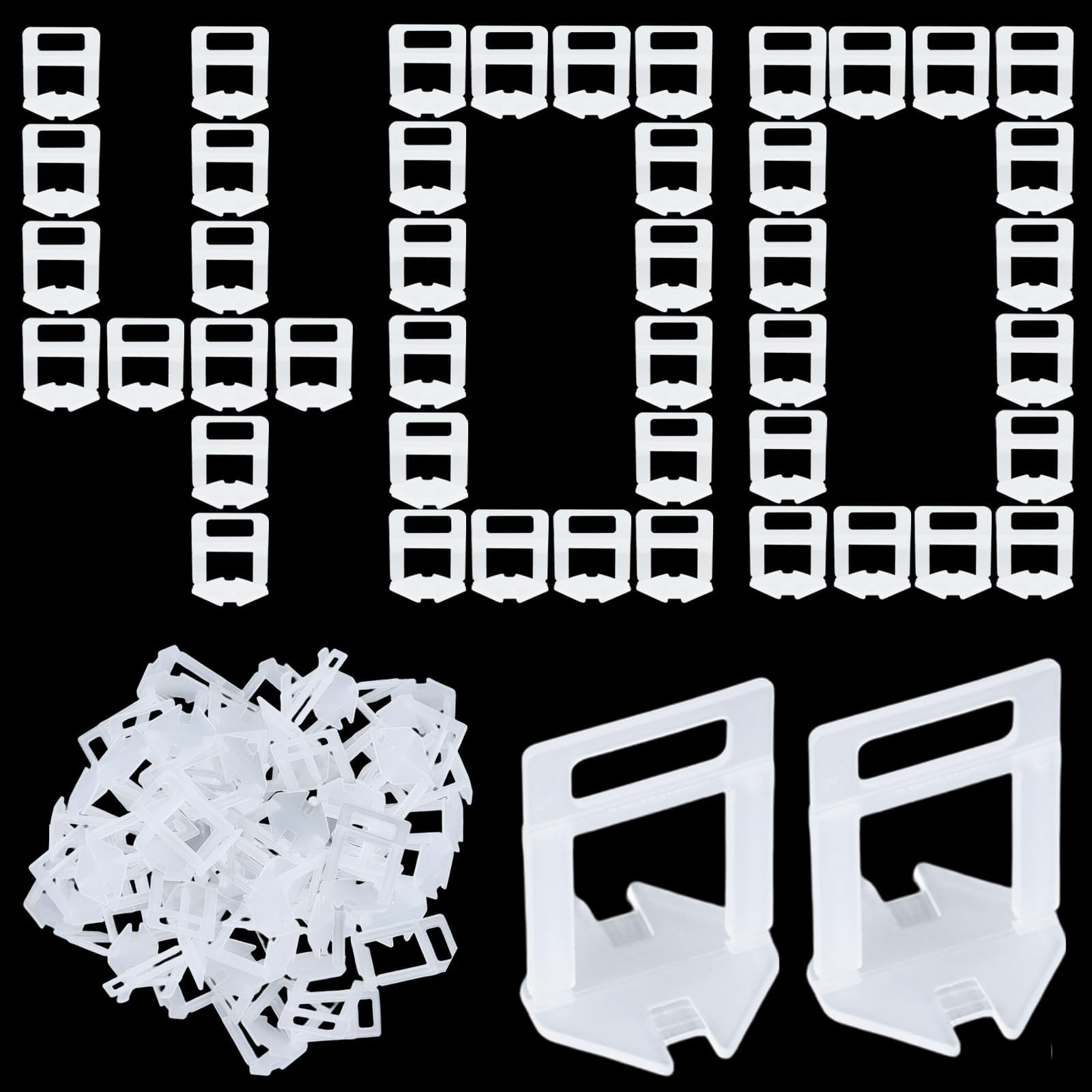 400 pcs Tile Spacer Clips Tile Leveling System 2mm Tile leveller Base Adjuster Tile leveller for Floor tiling