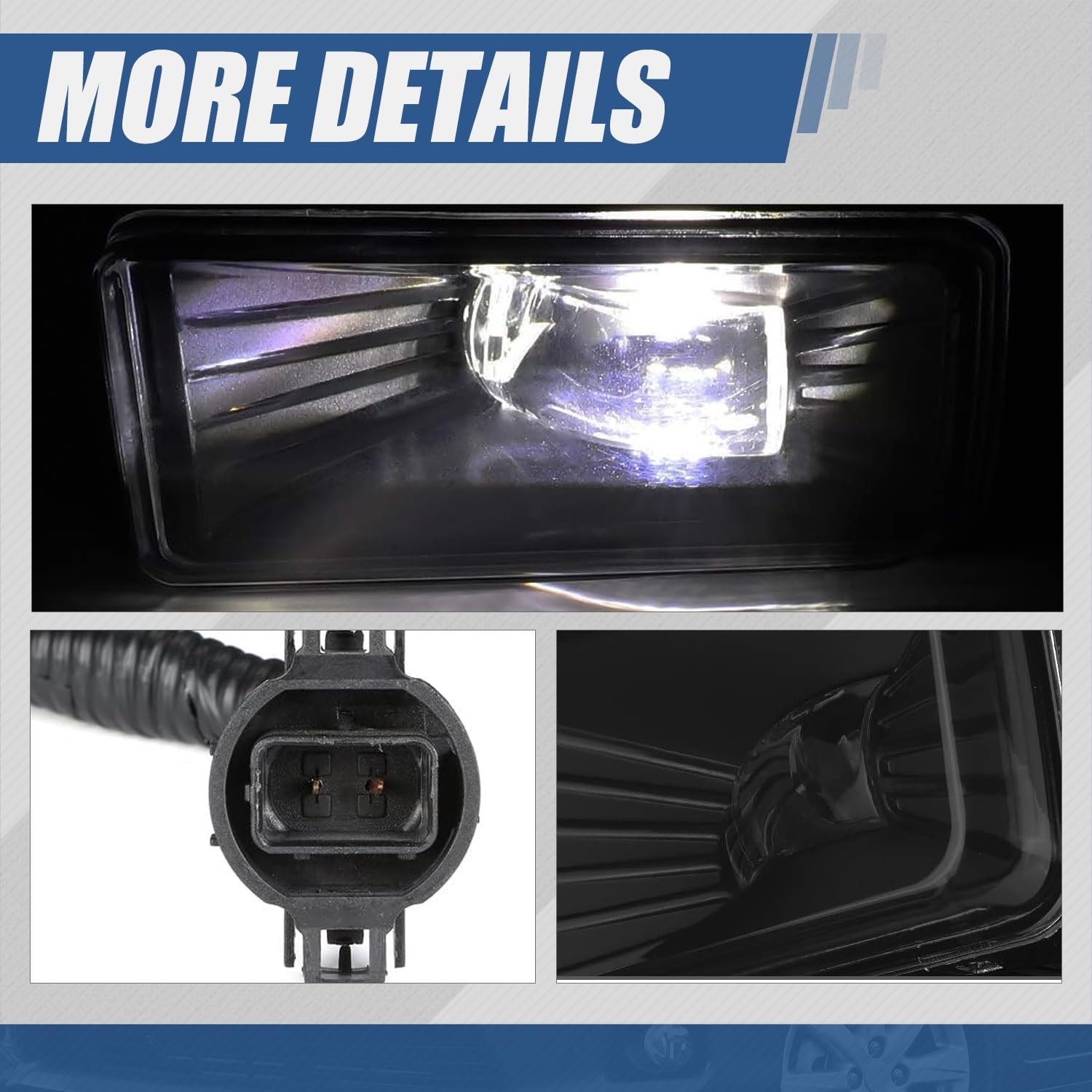 Auto Dynasty LED Fog Lights Assembly Compatible with 2007-2018 Suburban Tahoe Escalade Avalanche Yukon Silverado, Pick Up Truck Bumper Driving Fog Lamp, Driver Passenger Side, Smoke Lens