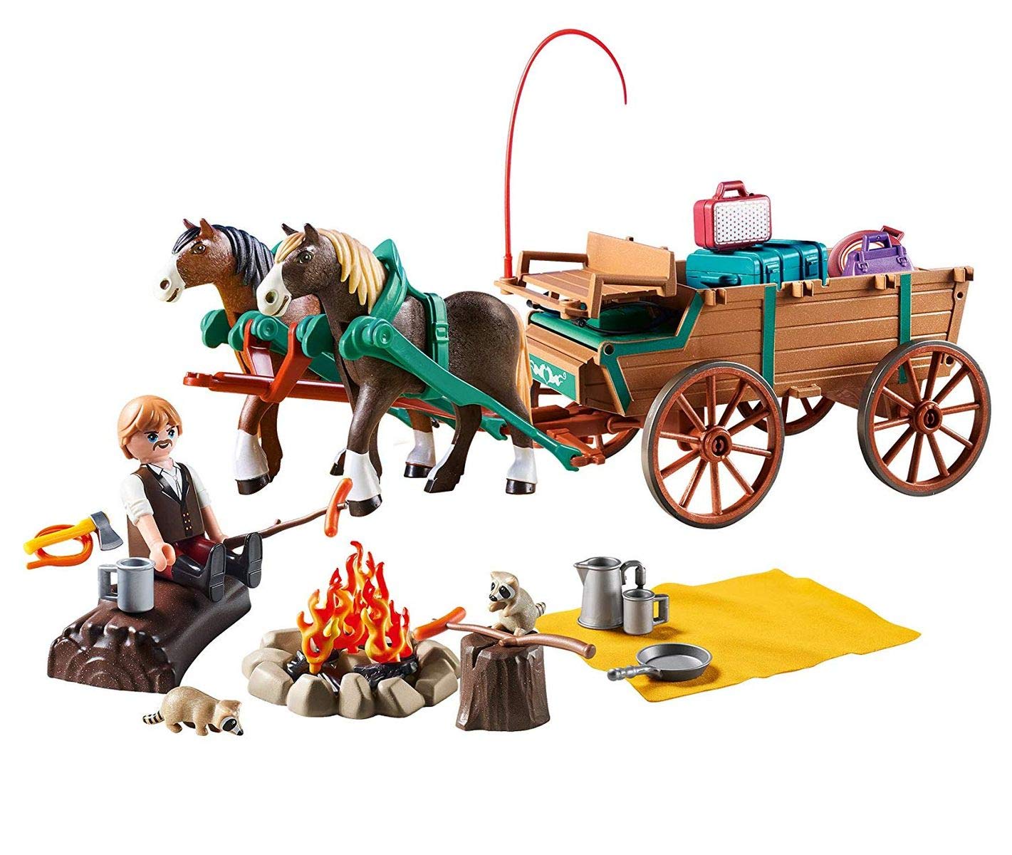 PLAYMOBIL DreamWorks Spirit 9477 - Padre di Lucky con carro, Dai 4 anni