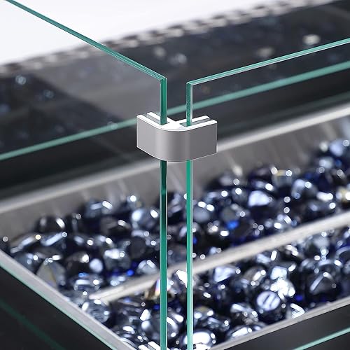 Miniatura 3 de Mesa para fogata de gas de 44 pulgadas, 50,000 BTU de mimbre para exteriores con tapa y roca de lava, cubierta de mesa, soporte para tanque oculto,