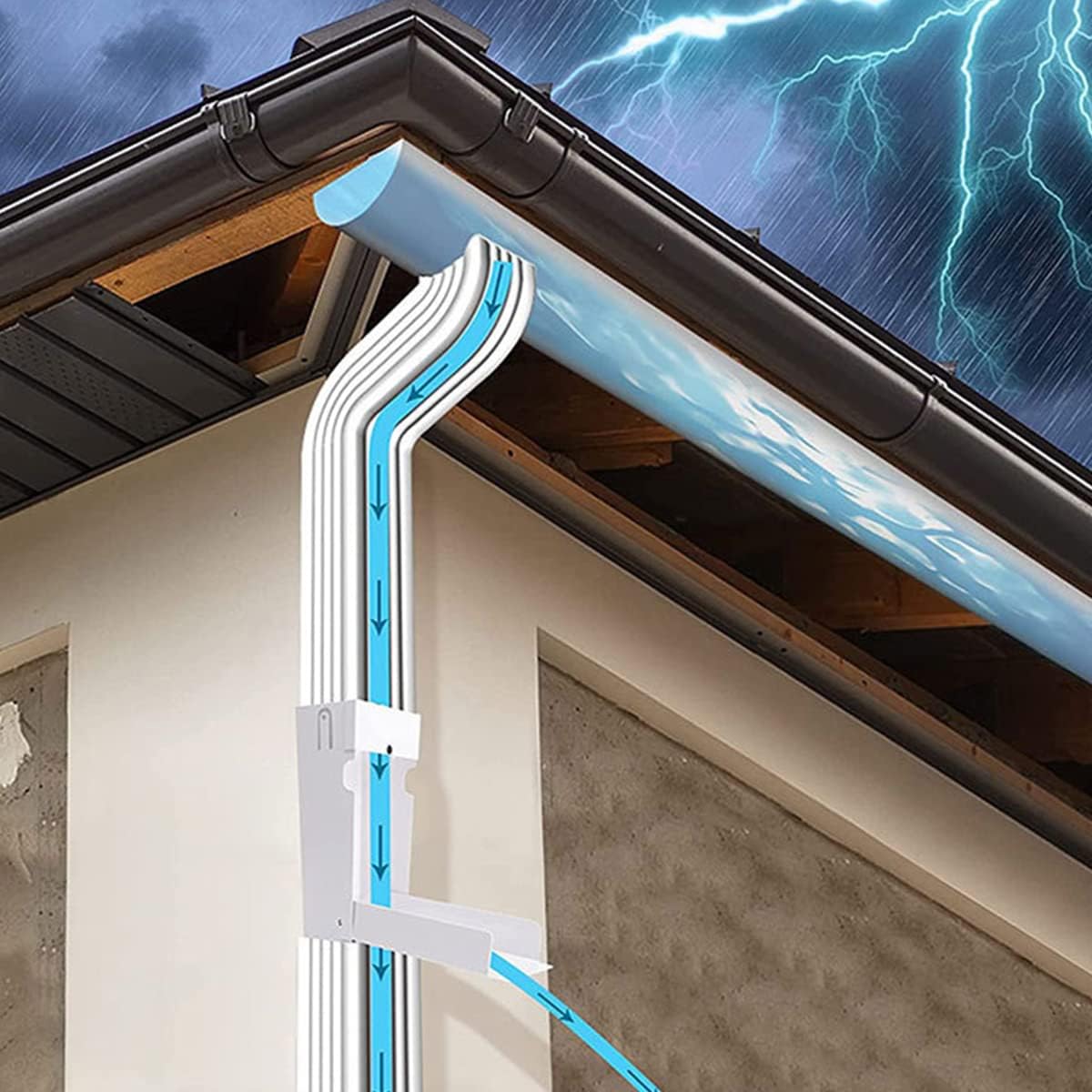 Rainwater Collection Diverter,Metal Downspout Diverter Sturdy,Raindrop