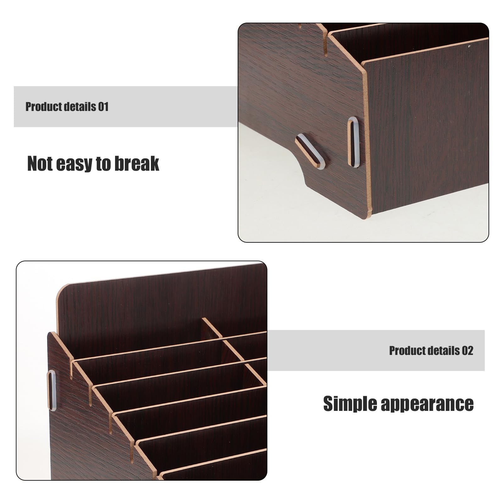 Abaodam Scatola in Legno per Organizzatore da Scrivania Scomparti Multipli per Cellulare e Piccoli Oggetti, per L'archiviazione in Camera e Spazio Lavoro