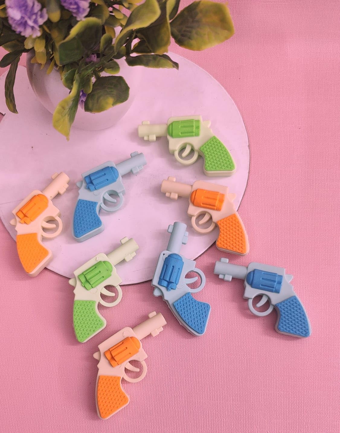 AMANVANI Multicolour Gun Eraser for Kids Pack of 8 Piece Stylish Pencil Eraser Set for Boys Girls Return Gift Educatonal Toys Rubber Set Multi and Unique Design Stationary Items (B0C7HP3HYK) Amazon Price History, Amazon Price Tracker