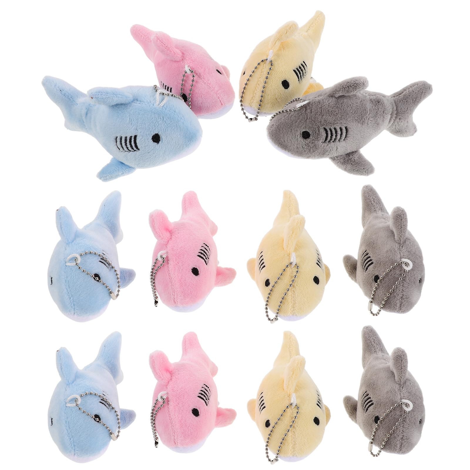 Porte-clés en peluche requin lot de 12 cadeaux de fête pour anniversaire océan