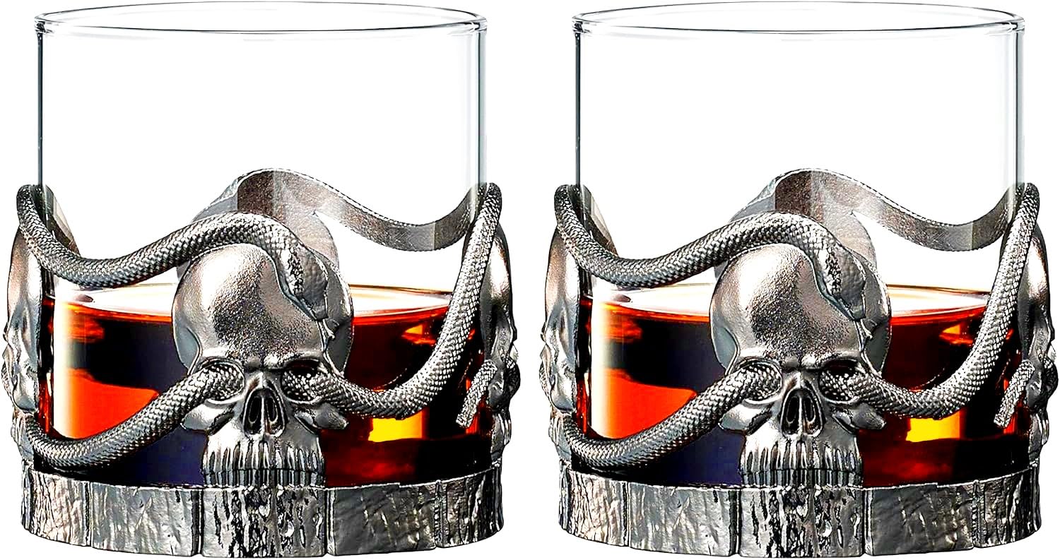 Verres à whisky en étain crâne cadeau original pour homme et femme