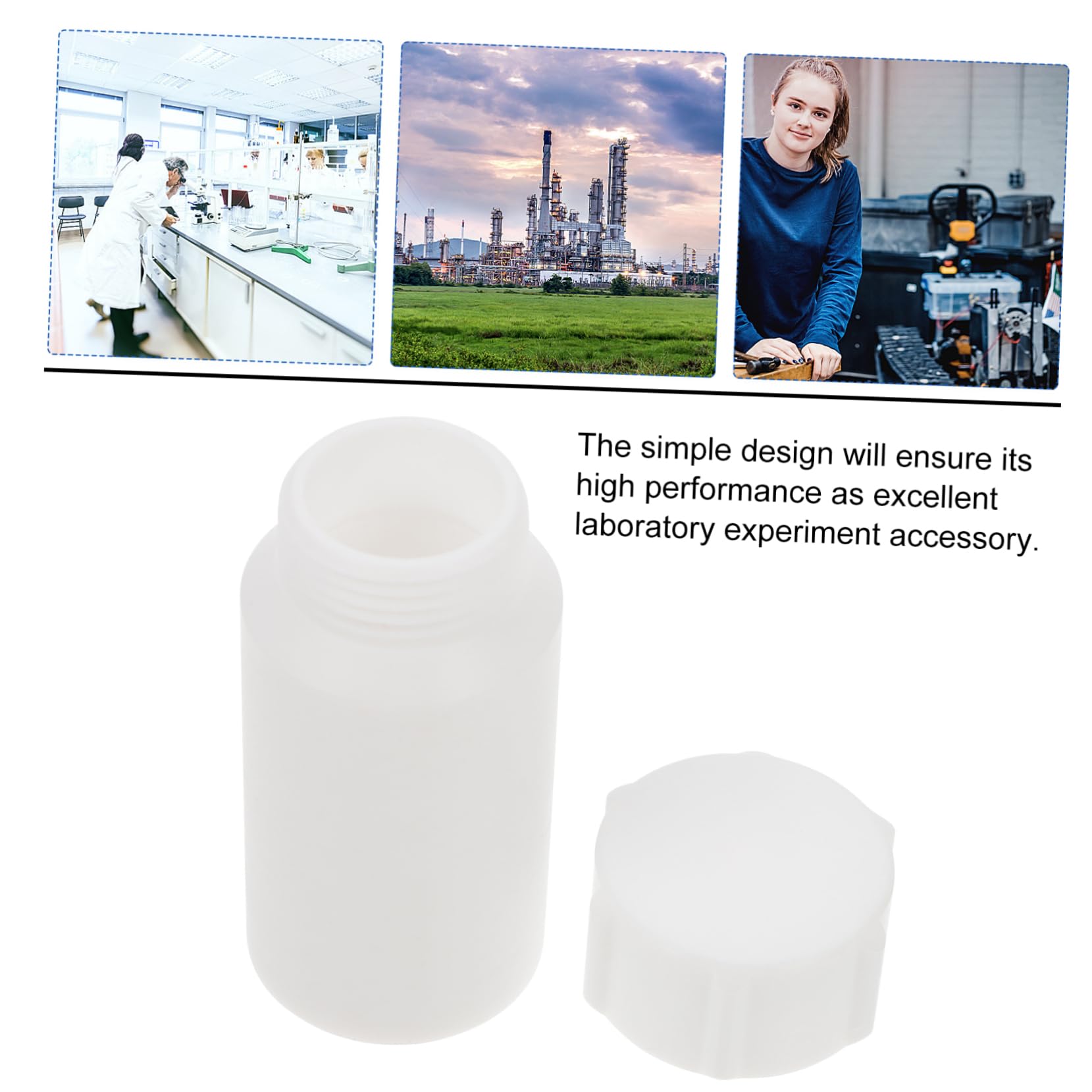 KICHOUSE 25ml Laboratory Ptfe Bottle Wide Mouth Reagent Flask Compact and Easy to Use