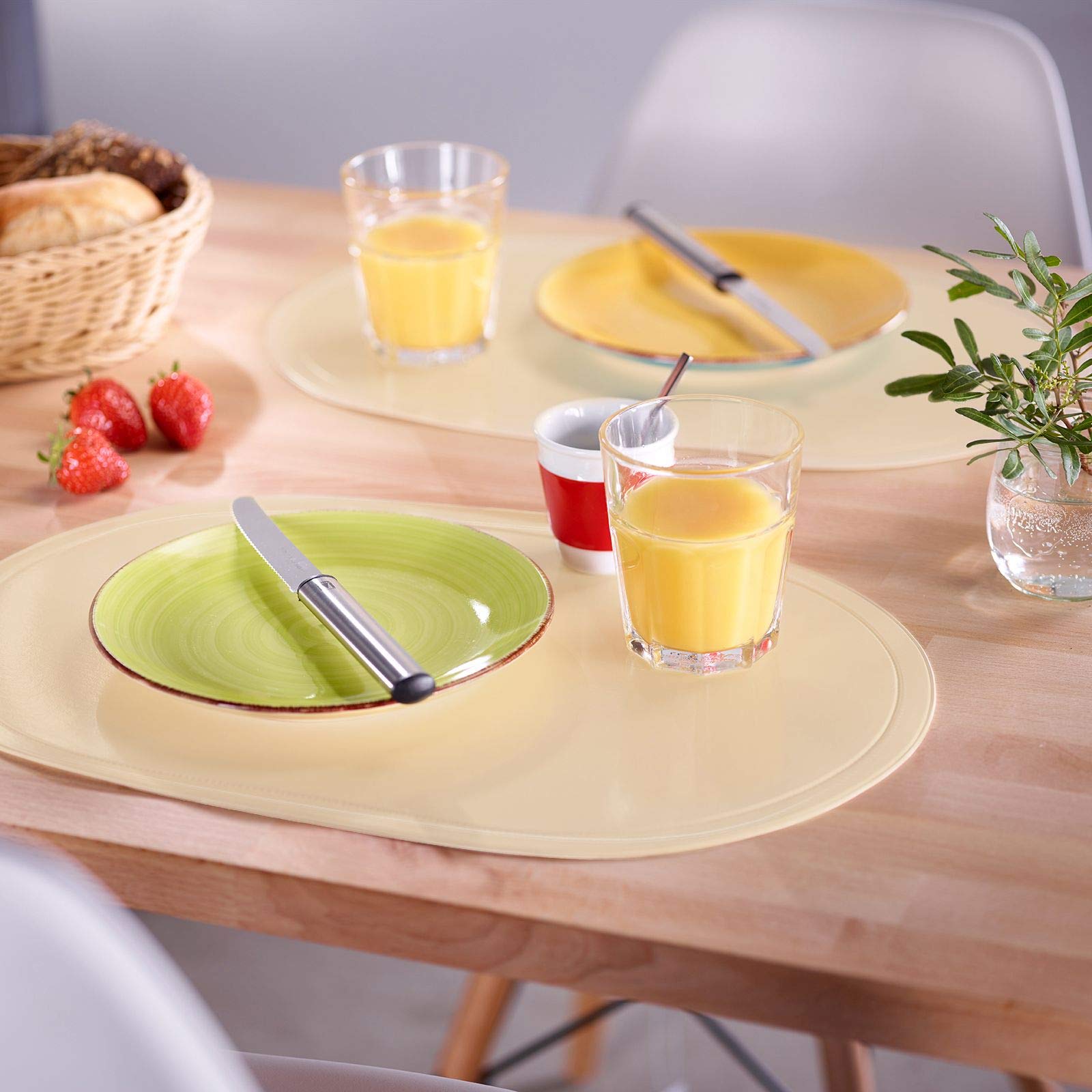 Westmark 4 Tischsets Terra 43x30cm - Schwarze Platzdeckchen Mit Textiloptik