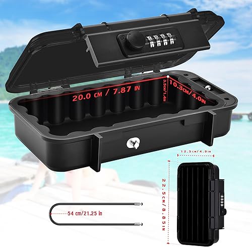 Miniatura 3 de Caja de seguridad grande XXL, caja de seguridad impermeable para exteriores, combinación de 4 dígitos, con cuerda de alambre extraíble, para viajes,