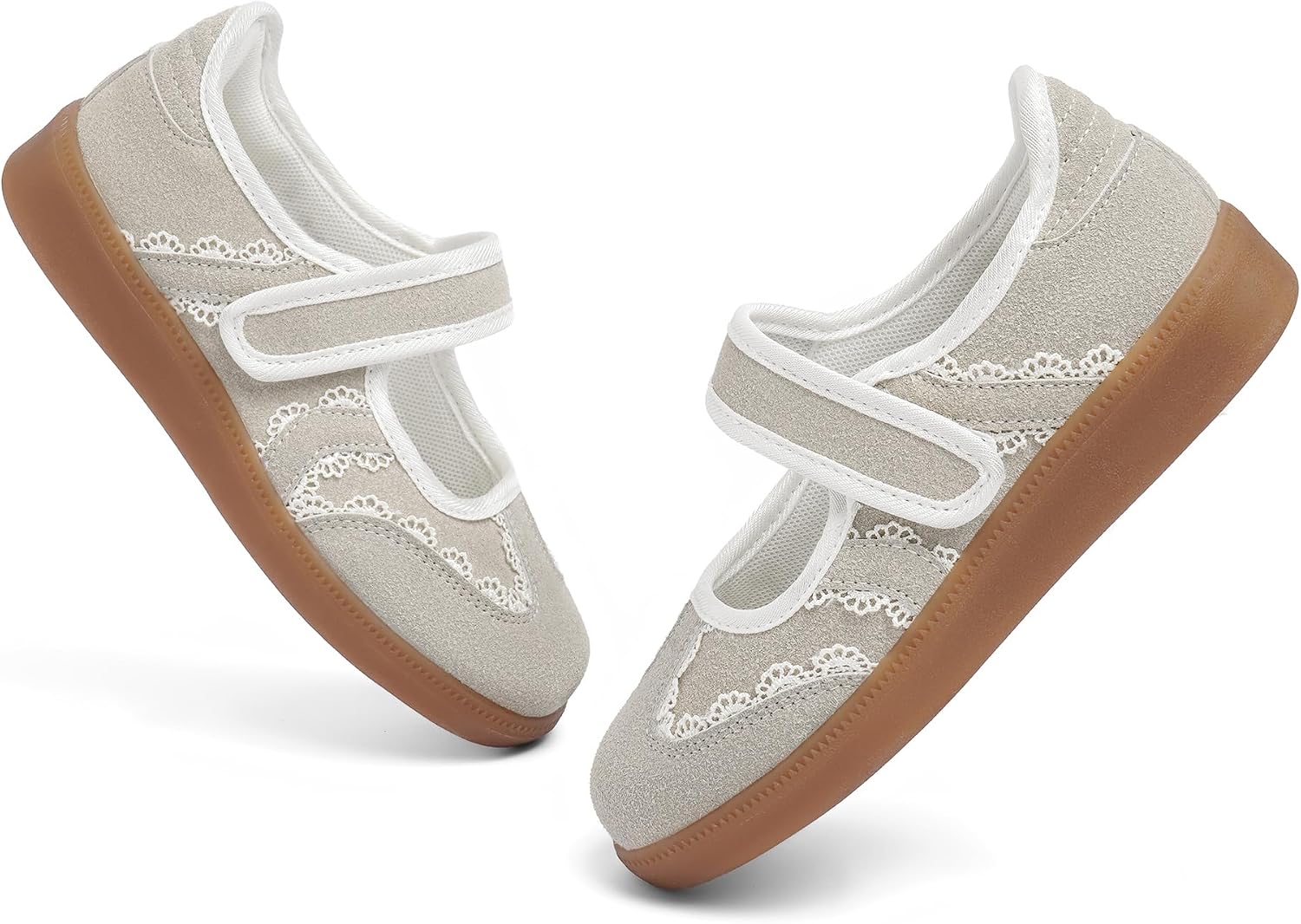 Tigeridea Girls&Boys Mary Jane Sneakers Kids Comfortable Lightweight Casual Tennis Shoes Hook and Loop Slip on Footwear Toddlers Fashion Sneakers