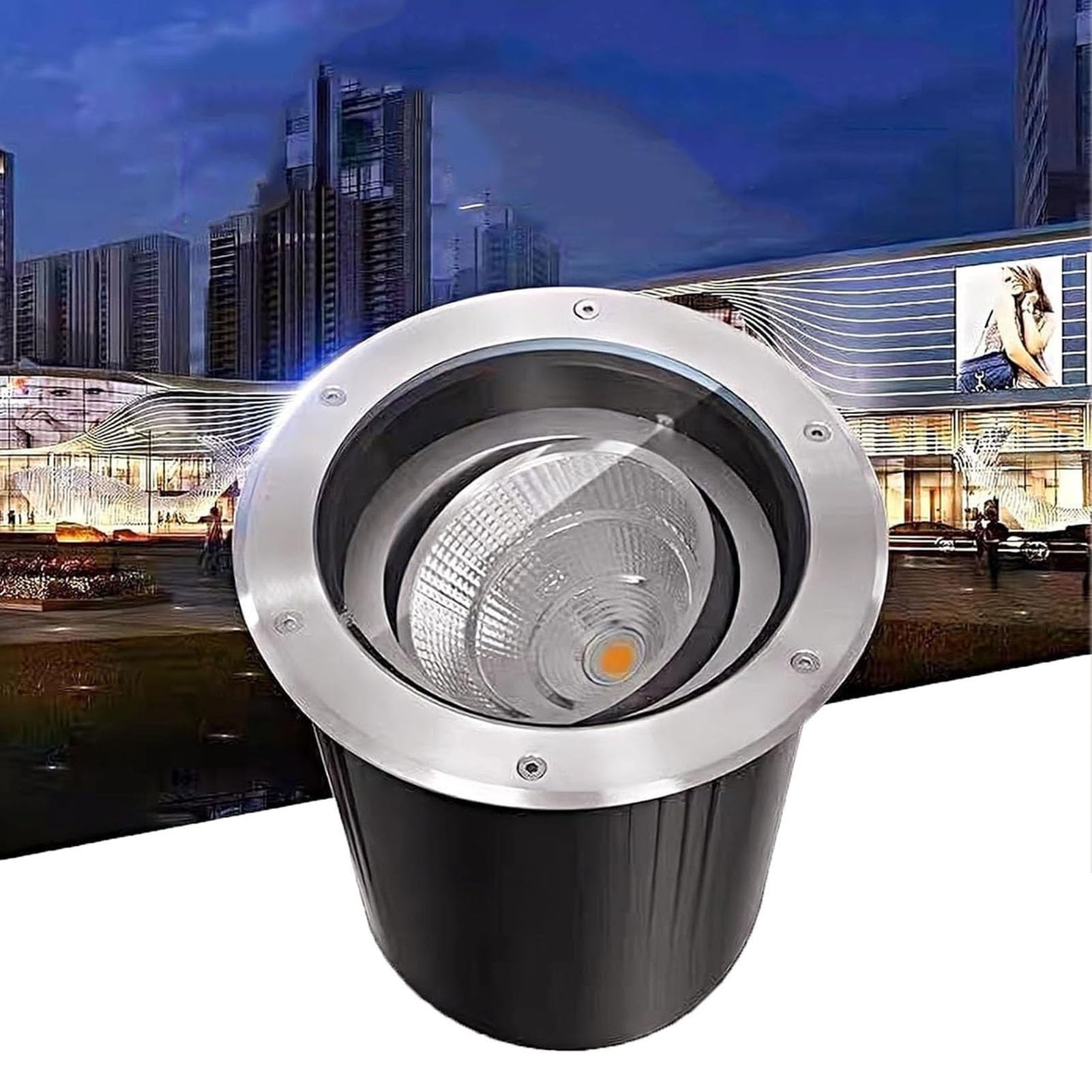 BCJMKDX LED Underground Light, AC 24V Outdoor Buried Lights, IP67 ‎Waterproof LED Landscape, for Gardens Paths Pathway(White,20W)