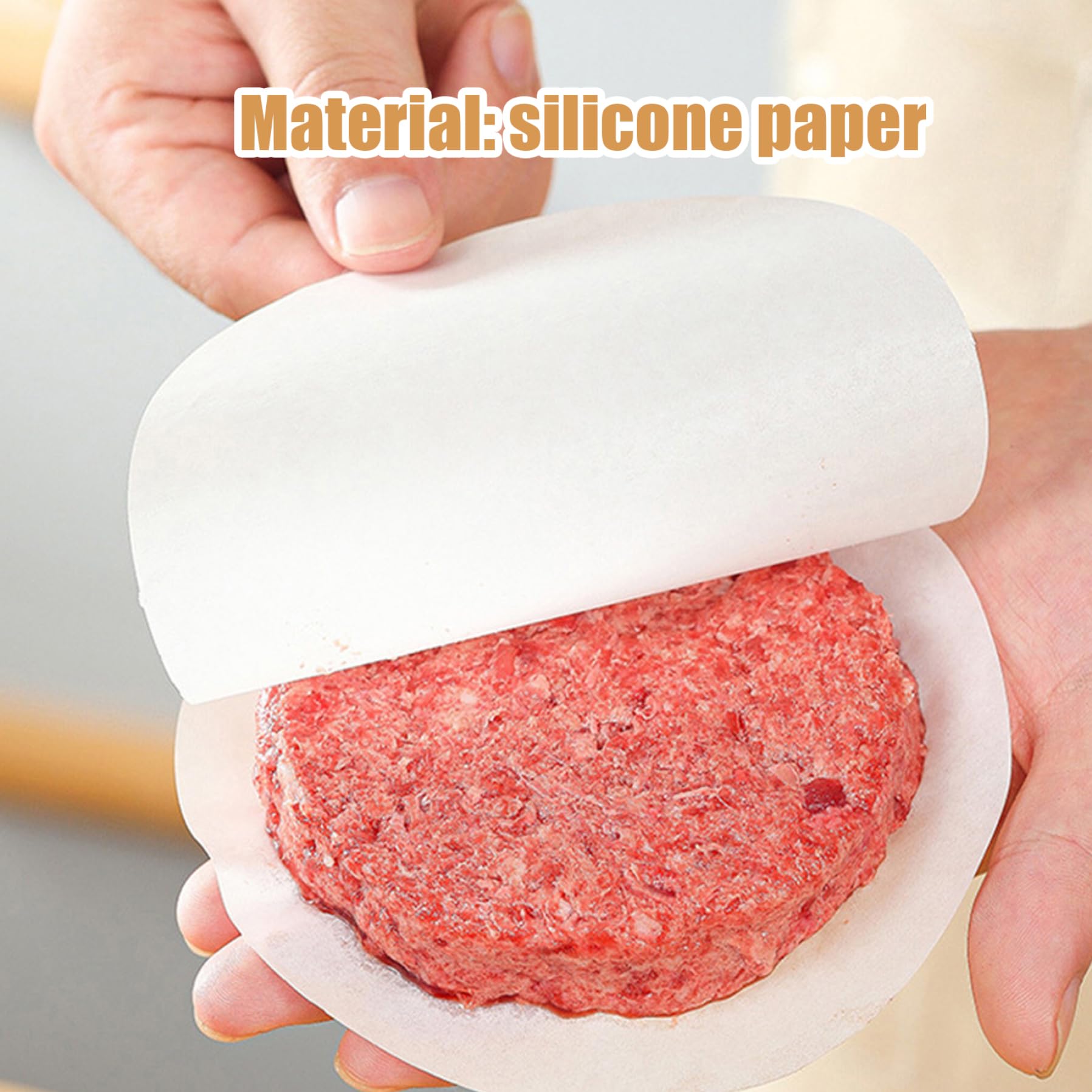 Patty Paper 500pcs Hamburger Round Patty Papier, papier Patty Round Burger de 5,1 pouces, feuilles de papier cire sans bâton Papier parchemin pour nourriture, four, congélateur micro-ondes sûr Hambur