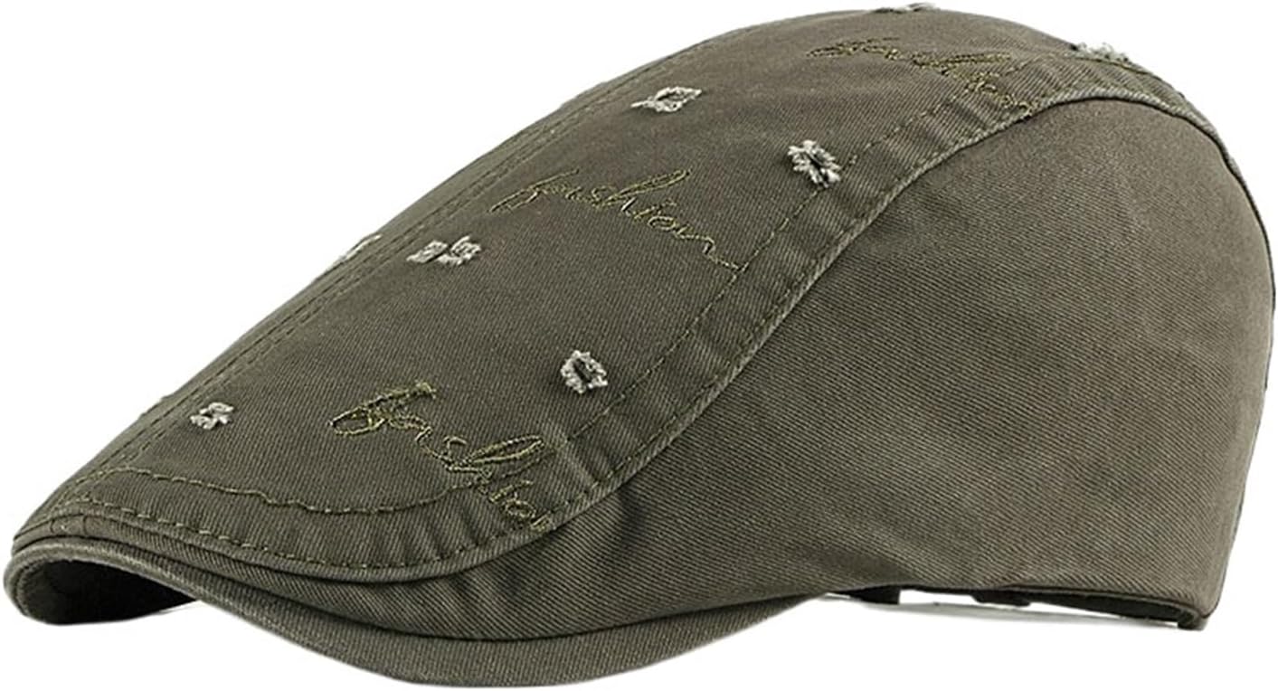 Cotton Men Beret Khaki Outdoor Leisure Peaked Cap for Women Sun Protection Hat in Spring and