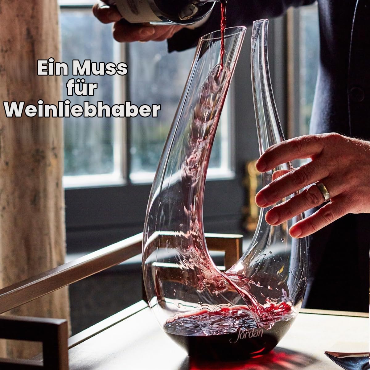 RIEDEL Amadeo Dekanter - Einzelpackung, Karaffe, Kristallglas, Nur Handwäsche – Glasreinigungsperlen ungeeignet - 1756/13 | Handgefertigtes Glas, 35,5 cm hoch, 14 Unzen Fassungsvermögen
