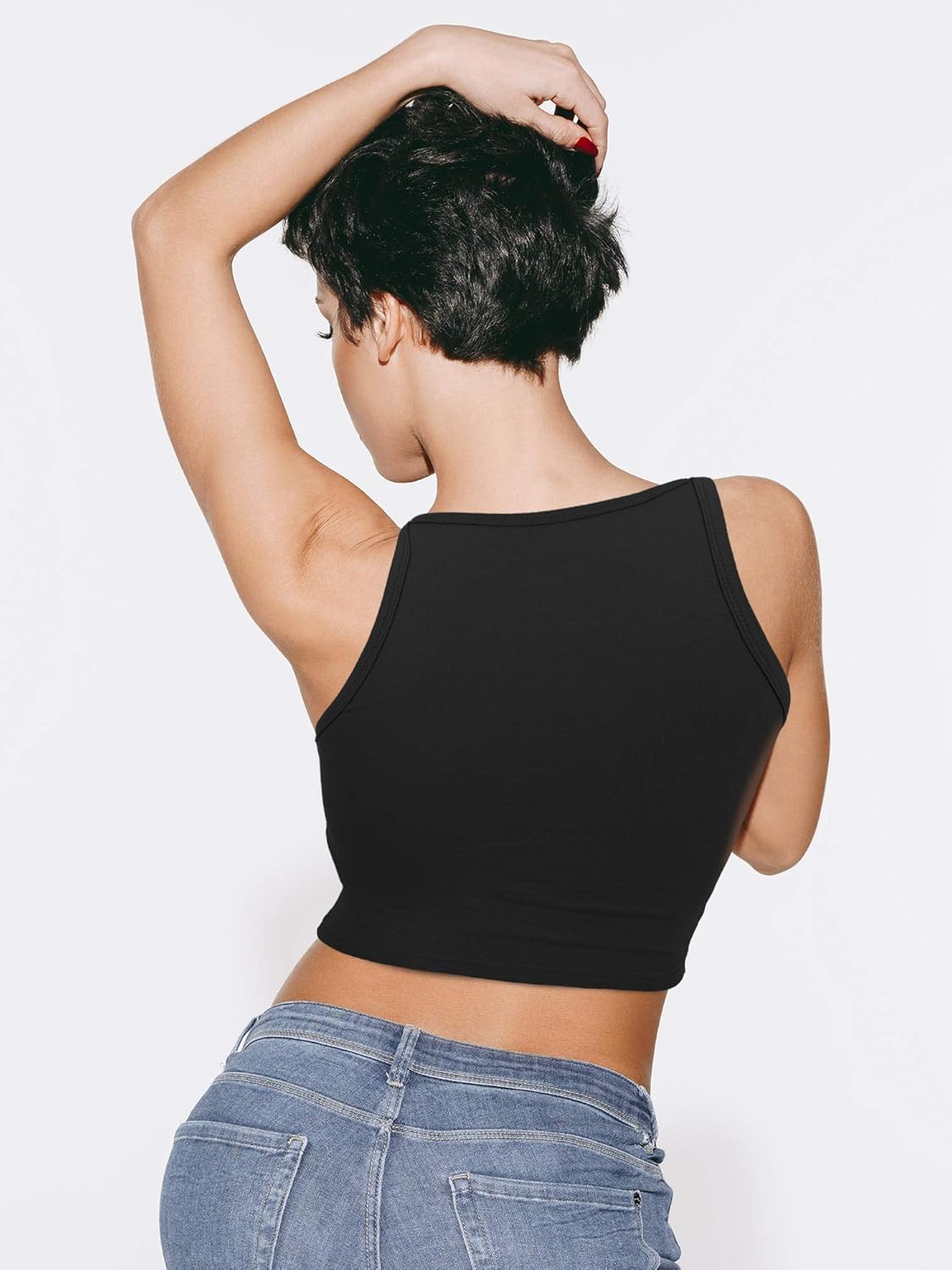 4 Pieces Basic Crop Tank Tops Women Racerback Crop Tops Cotton Sport for Girls Lady Daily Wearing - Image 3