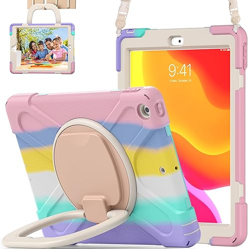 Funda para iPad 10.2 de 9 generación 2021 8 generación 2020 7 generación 2019, resistente a prueba de golpes funda para niños con protector de