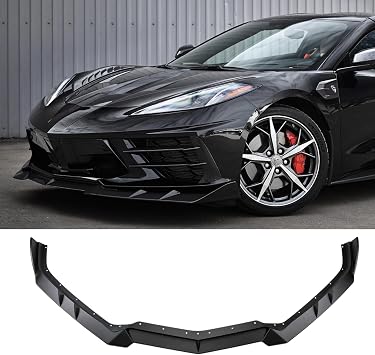 Front Bumper Lip Splitter Spoiler Fit for 2020-2026 Chevy Corvette C8 Stingray / Z51, 3PCS Matte Black