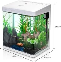 Nobleza 14 Literes Nano Akvárium LED Világítással és Szűrőrendszerrel - Édesvízi Trópusi Halaknak, Panoráma Üveg, Fehér 8