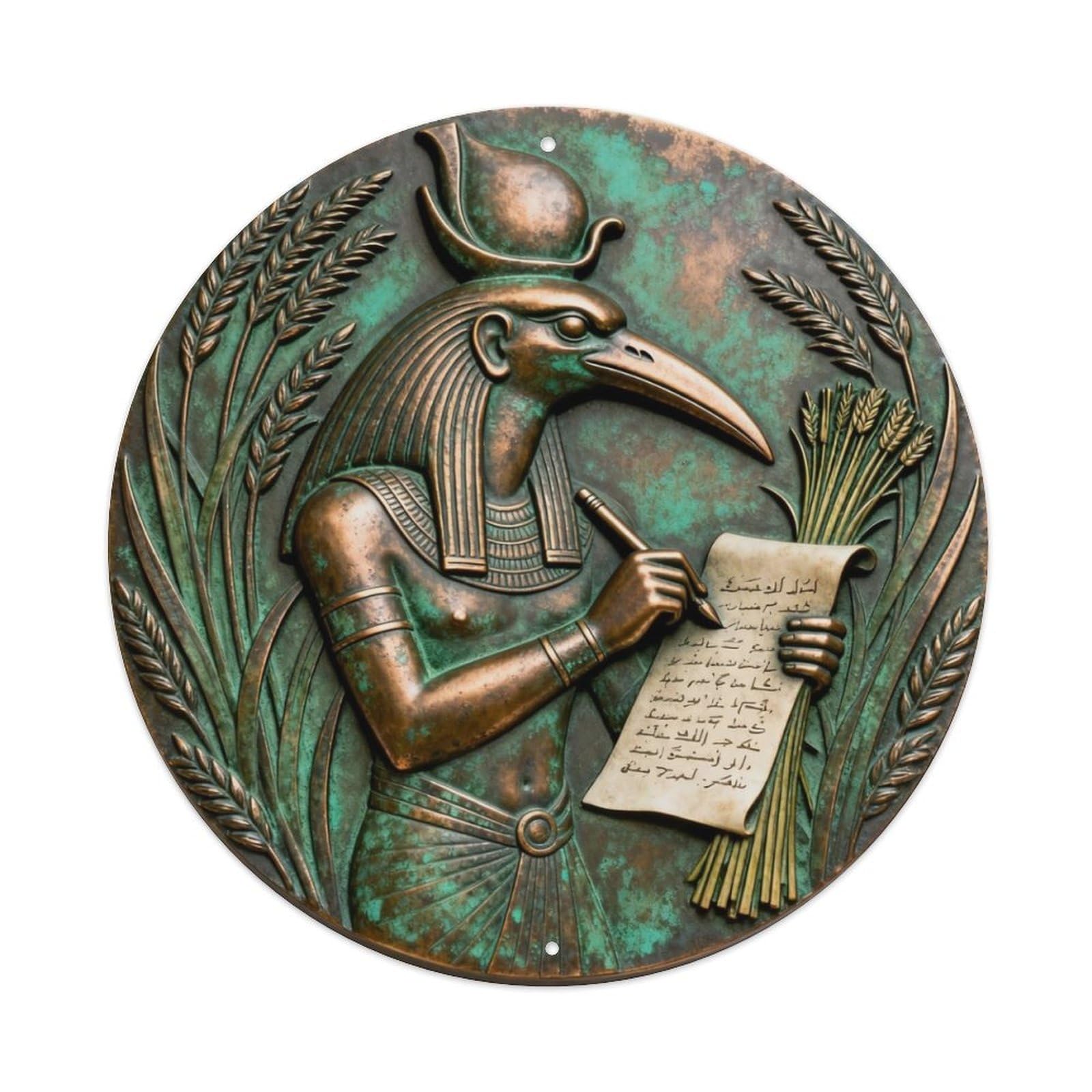 Thoth Ibis Write Papyrus Metal Tin Sign Plaque