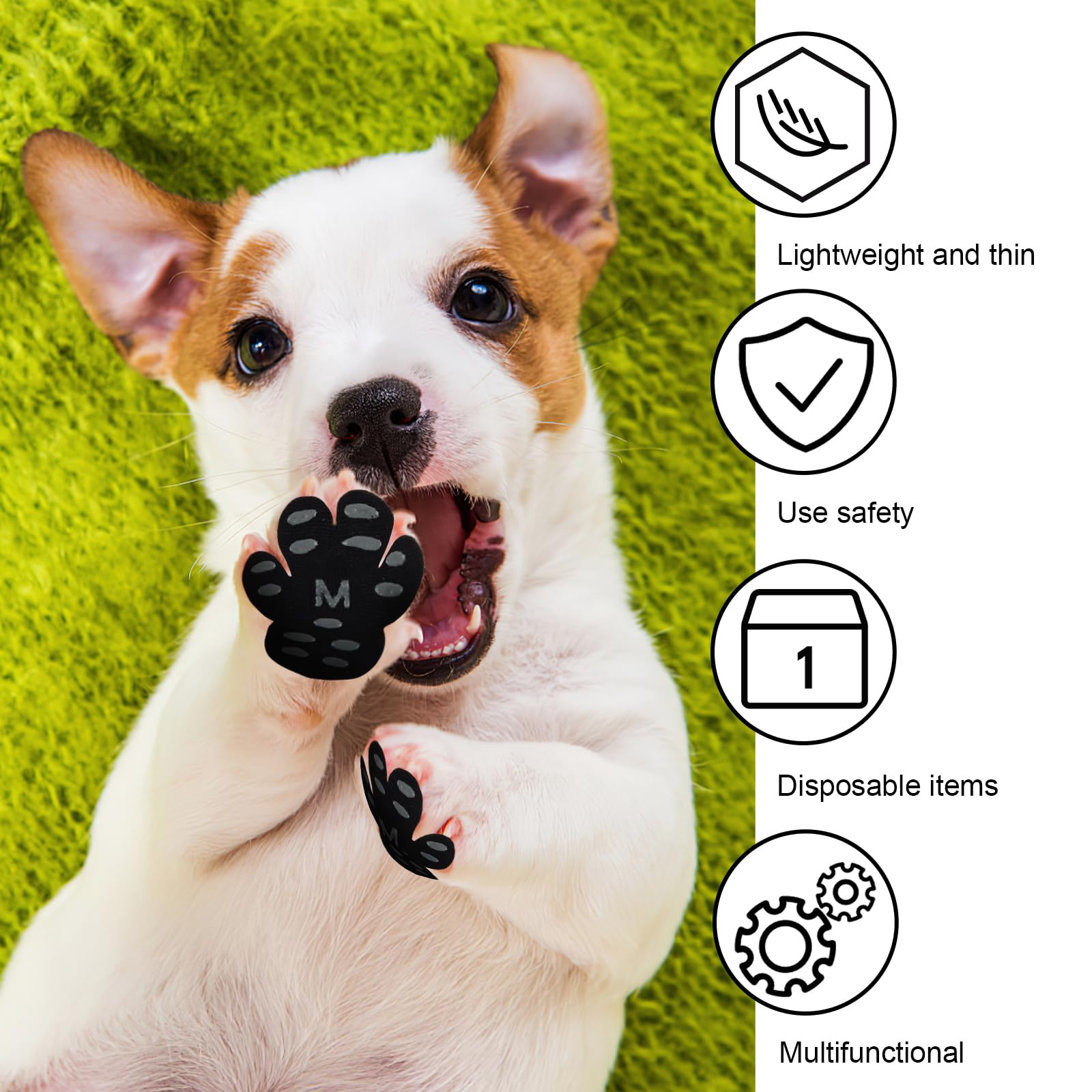 Protection Patte Chien Autocollant, Coussinet Pattes Chien 24 pièces, Chaussettes Chien Antidérapantes, Chaussettes Chien Antidérapantes Traction - Soin des Pattes (M)