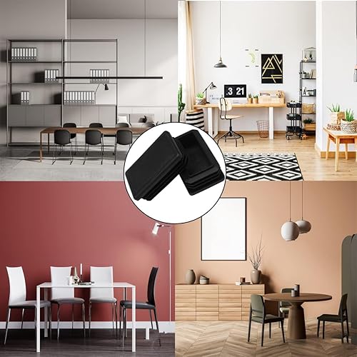 Miniatura 6 de Tapas de extremo de tubo redondo de 1 pulgada, paquete de 30 tapas de extremo de poste de tubo, tapones redondos de plástico negro de 0.98 pulgadas