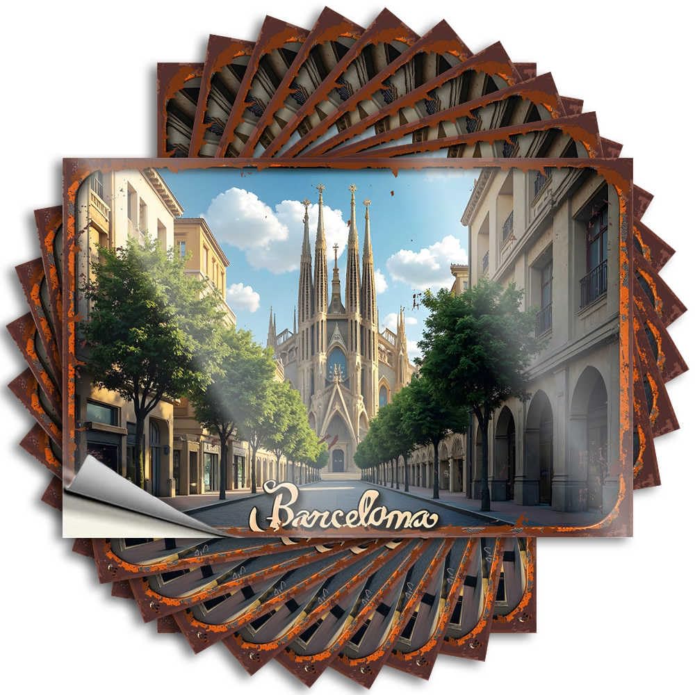 Barcelona's Sagrada Familia: A Majestic Architectural Marvel Boys Dart DIY | Cozy Sticker Helmet Removable Vinyl Sticker Decal(8X12CM)