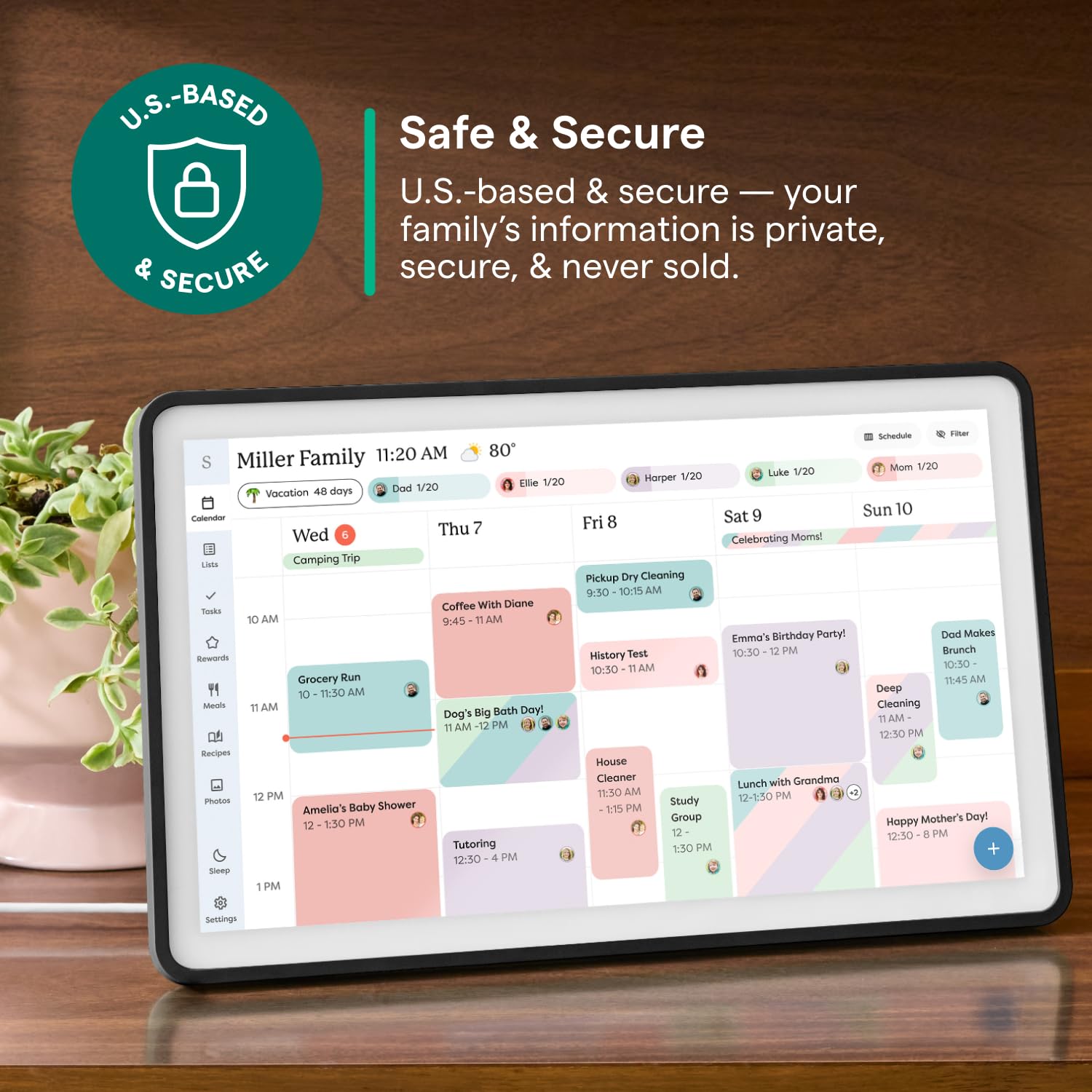 Skylight Calendar 2 - 15-inch Full HD Touchscreen Digital Calendar Featured on Wirecutter - Wall Planner & Interactive Chore Chart Smart Family Organizer 16GB Storage Wi-Fi Wall Mount Include product thumbnail 8