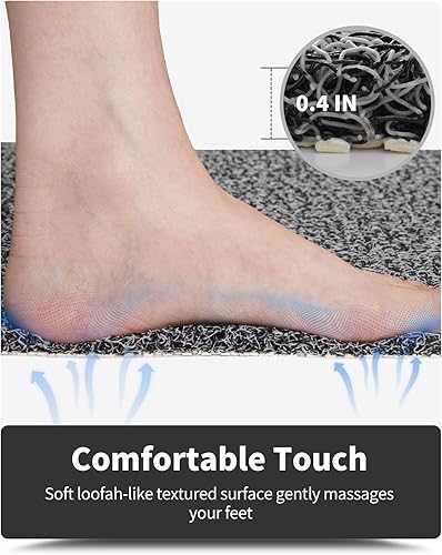 Miniatura 34 de Tapete antideslizante para bañera, 16 x 24 pulgadas, tapetes de ducha para bañera, tapetes de baño de PVC con textura de lufa para áreas húmedas,