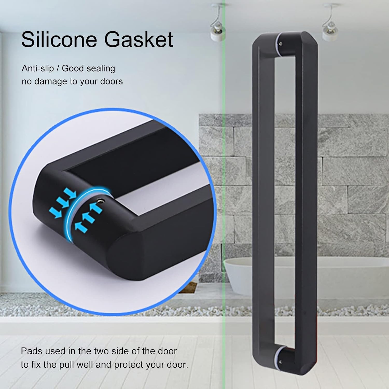 RBUDSPOLF ドアハンドル スライディングバーンドアハンドル 内装外装、ガラスフロントドアハンドル、スクエア両面ドアハンドル、