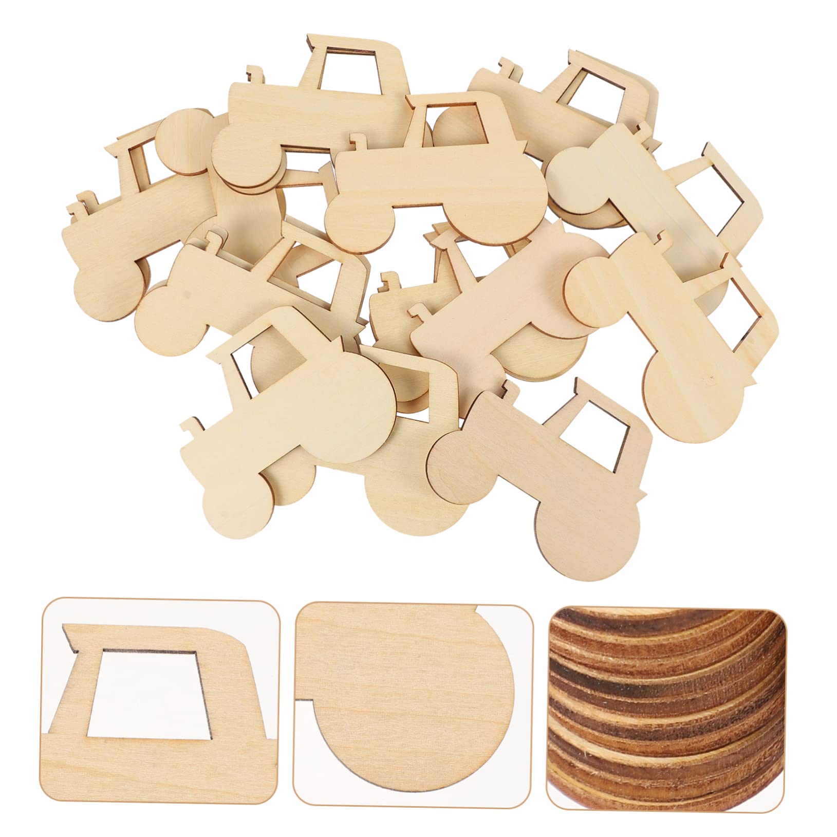 Healifty 50 Pcs Rustique En Bois Tranches Disques Engrenage Forme En Bois Découpes Pour Embellissements Bricolage Artisanat Scrapbooking Peinture Dessin Artisanat