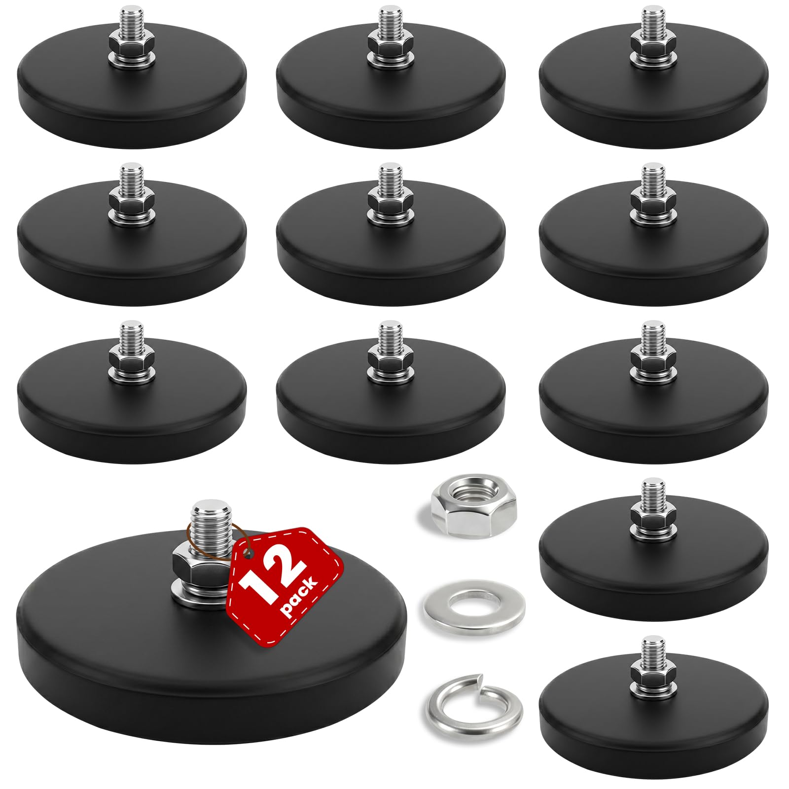 E BAVITE 12PCS 1/4inch Rubber Coated Magnets 30LBS Mounting Magnet — Amazon image 11