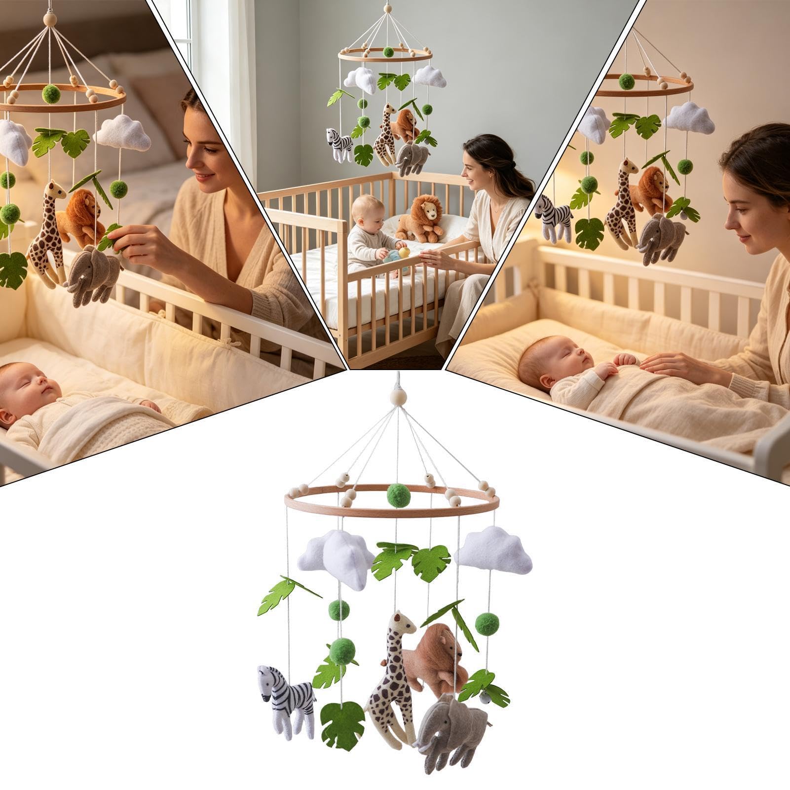 Mobile rilassante per bambini, a tema animali, decorazione per la cameretta dei bambini, per culla, lettino, camera da , giochi per bambini, ragazze e