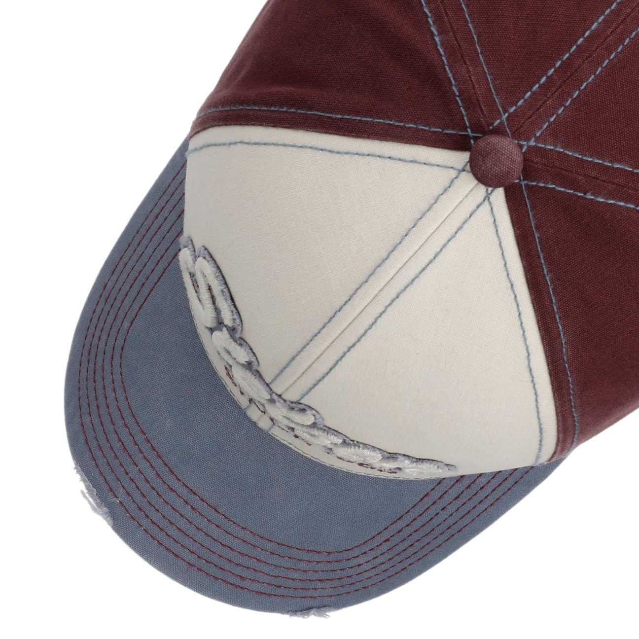 Stetson Tricolour Vintage Distressed Cap 6 Panel Strapback Damen und Herren Sommer Winter