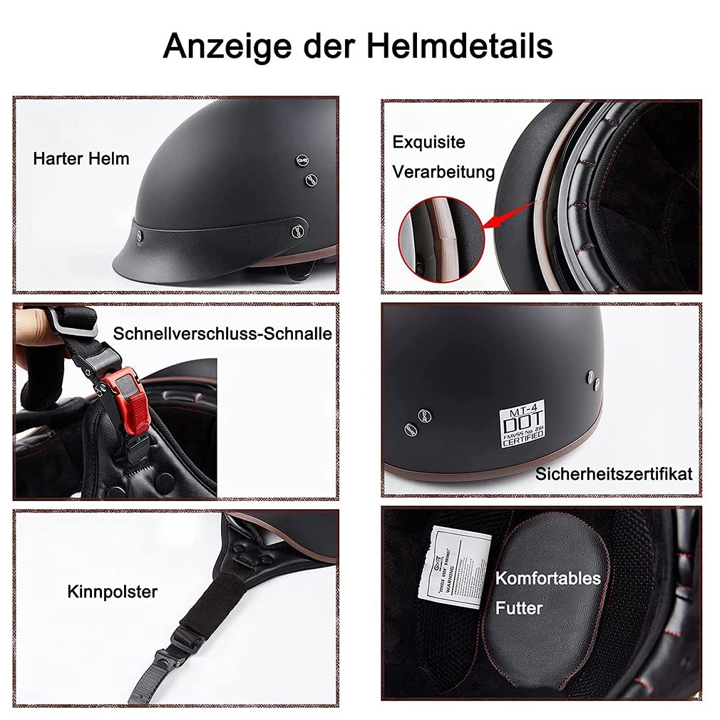 Kask motocyklowy kask motocyklowy z certyfikatem DOT/ECE kask Jet Scooter kask motocyklowy retro kask na skuter kask otwarty kask motocyklowy chopper kask antykolizyjny z wewnętrzną soczewką unisex