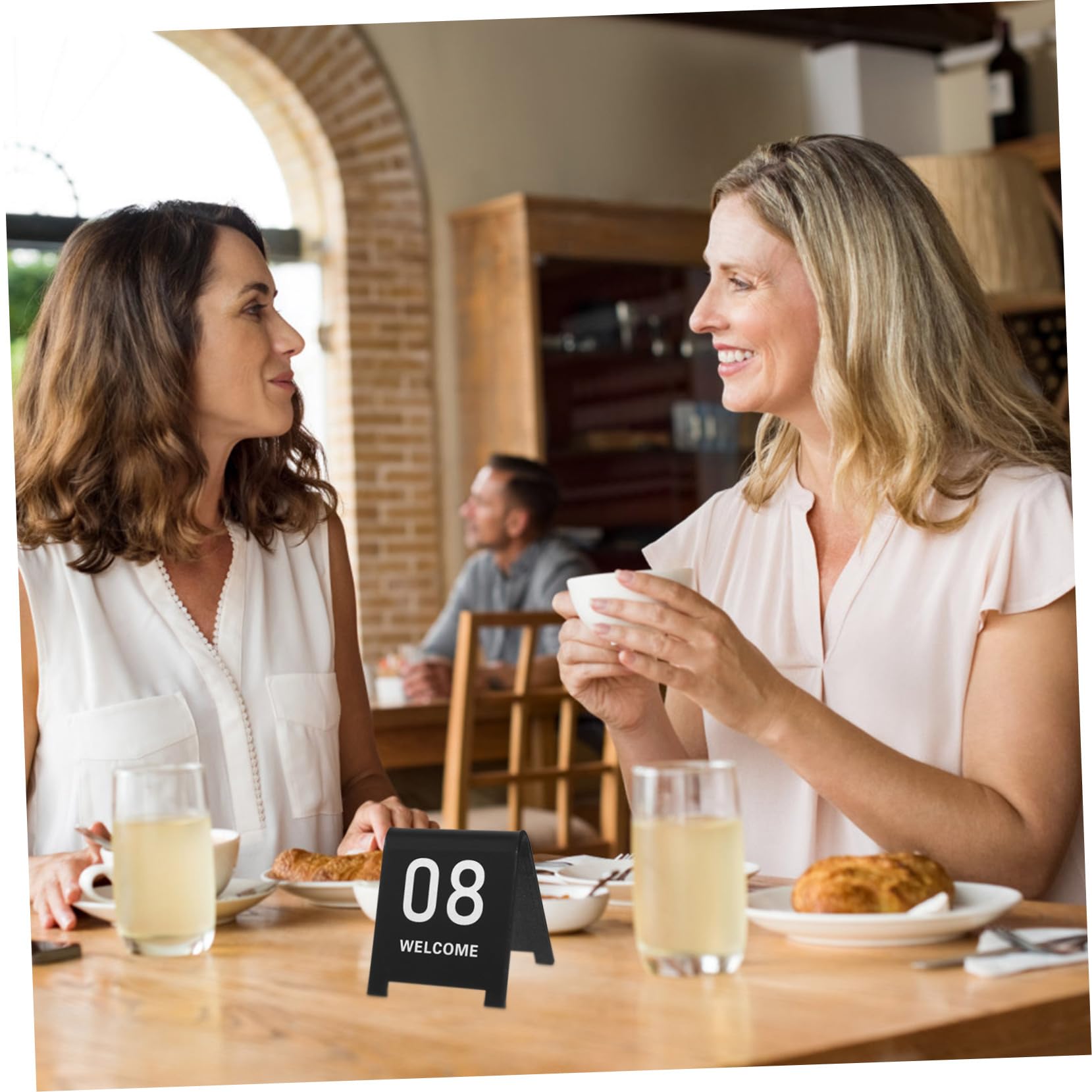 SOLUSTRE 10pc Acrylic V-shaped Restaurant Table Numbers Double-sided Table Sign for Banquets Reusable Marker for Wedding Party Business 1-10