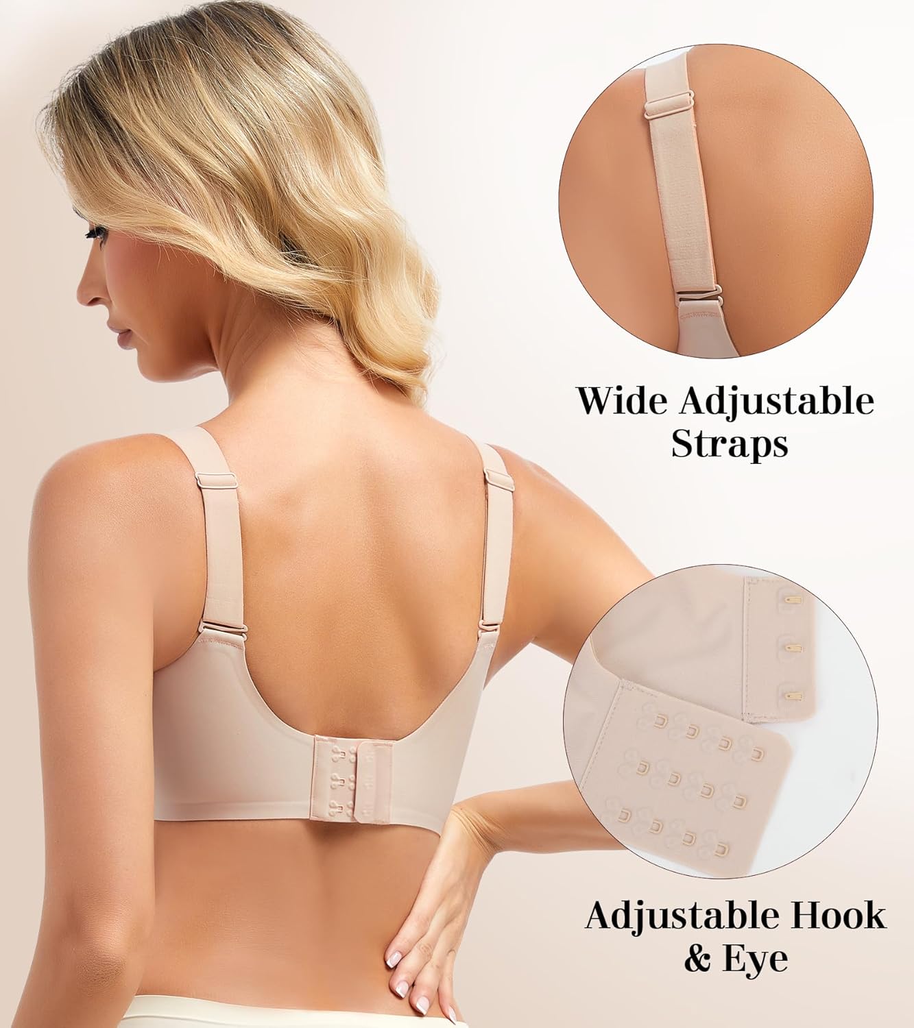 Bras for Women N Neck Mesh Support Wireless Push Up Bras Jelly Bras Everyday Bras Comfortable Bras - Image 3