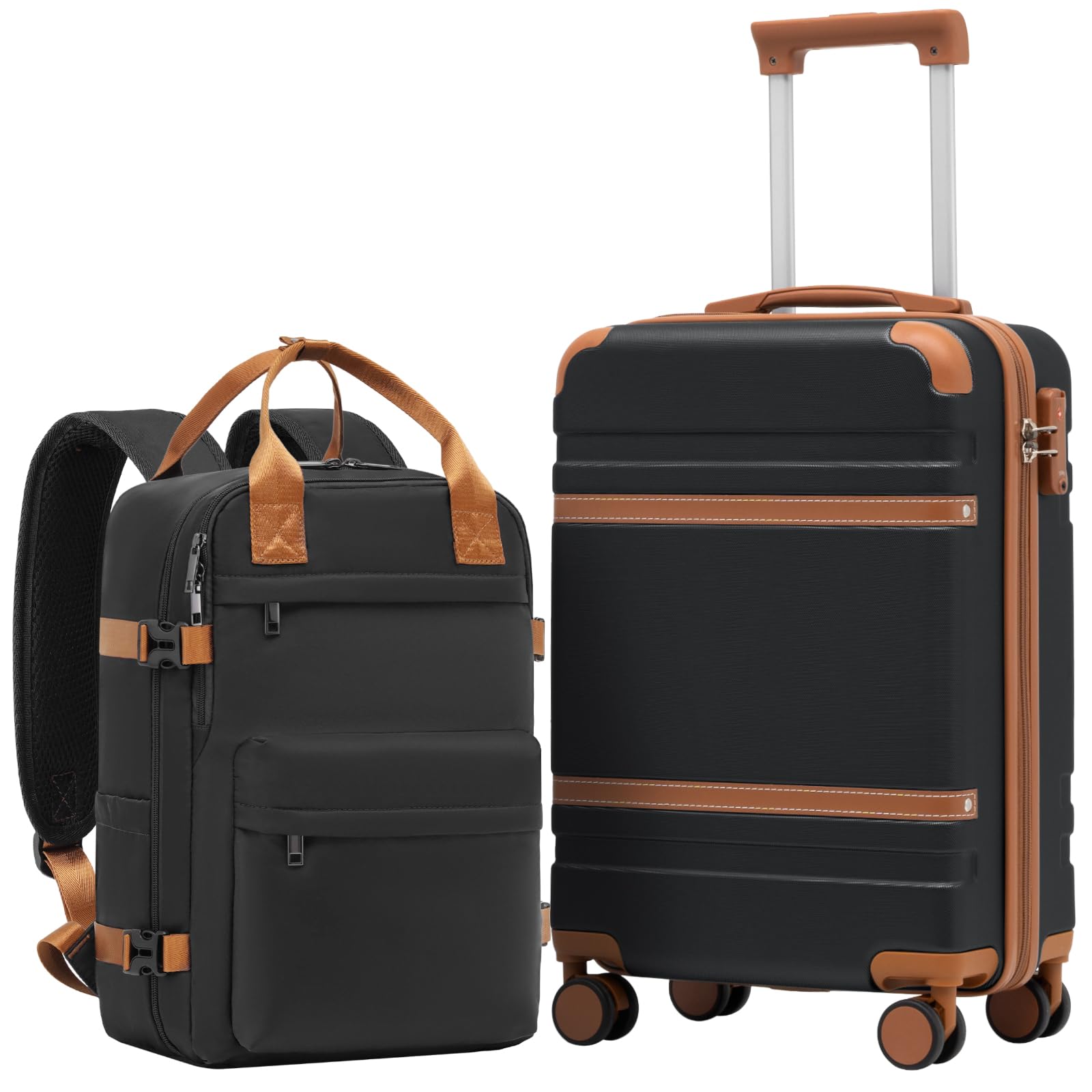 COOLIFE Kabinenkoffer 55X35X20cm für Ryanair Flugzeug Handgepäck Kabinengepäck Hartschalenkoffer mit TSA-Schloss und 4 Zwillingsrollen 2 Jahre Garantie