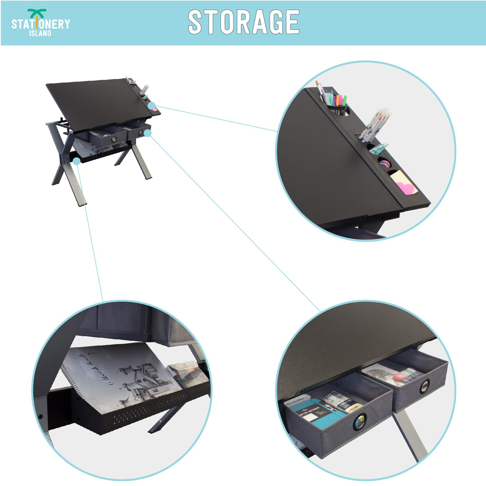 Buy Stationery Island Drawing Table Nauru Art and Crafts Desk