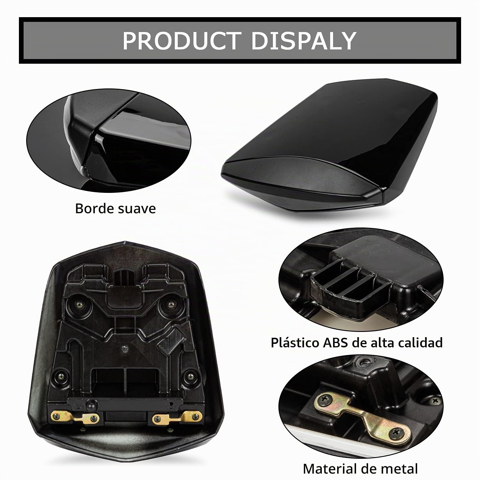 Cubierta de Asiento Trasero Carenado de Carenado para Yamaha YZF R6 2003 2004 2005, PSLER Protección de Cola Trasera Piezas de Motocicleta(Negro)
