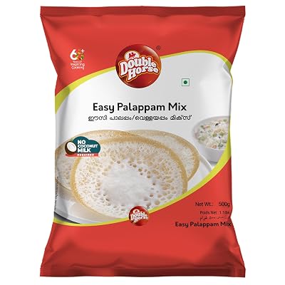 Double Horse Easy Palappam Mix 500g | Coconut Milk Not Required | 1 Hour Fermentation | Soft & Fluffy | Vellayappam | Ap