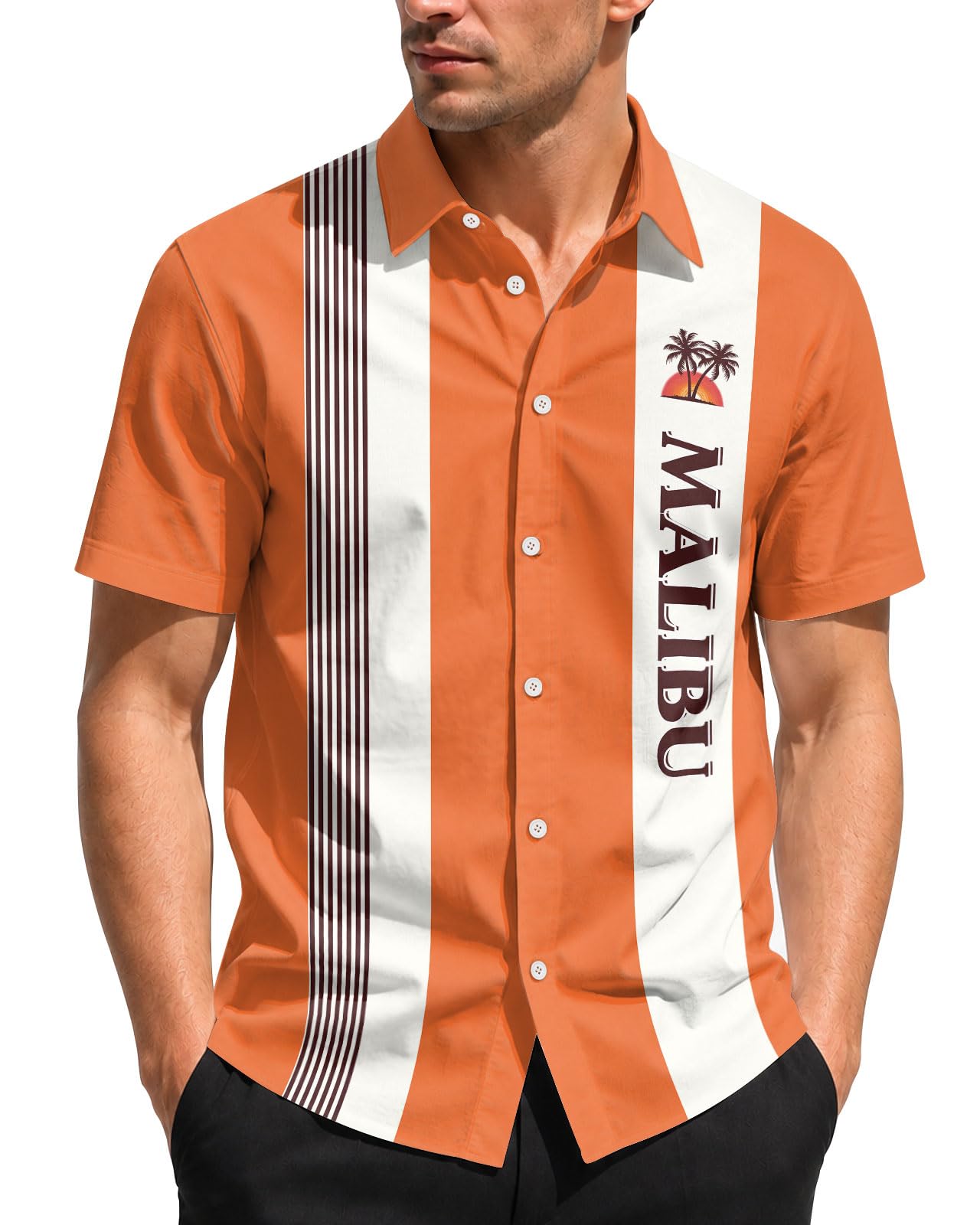 99TIMORO Horror Movie Men's Halloween Button Down Shirts Short Sleeve Top