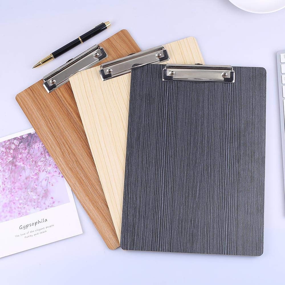 Appunti per Ufficio 2 Pezzi A4 A5 Appunti in Legno Cancelleria Blocco per Appunti Clip per Lavagna Cancelleria per Ufficio Forniture per Ufficio Cartella portaoggetti Cosa Rosa Clip Durevole a Bass