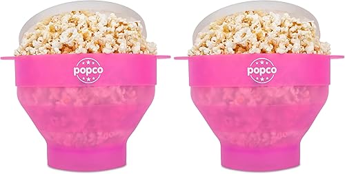 Miniatura 24 de Popco - Palomitas de maíz para microondas de silicona con asas, palomitero de silicona, cuenco plegable y apto para lavavajillas - 15 colores