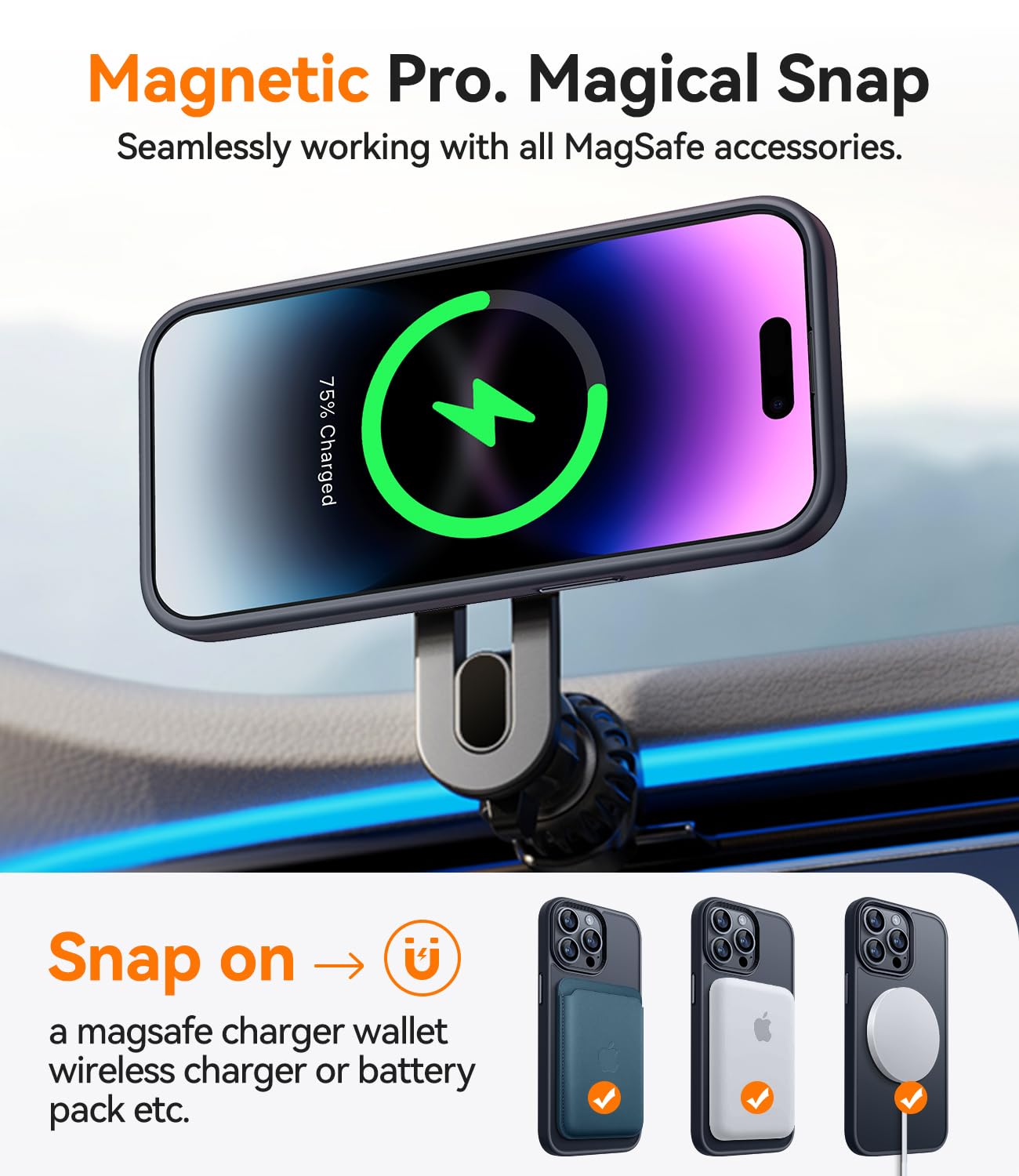 CANSHN Cover Magnetica Opaca per iPhone 14 Pro, [Compatibile con MagSafe] Custodia Traslucida Opaca Protettiva Sottile Antiurto 6,1 Pollici - Nero